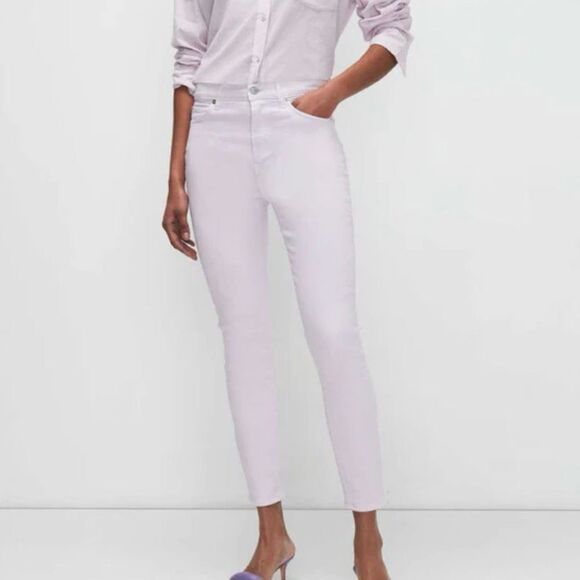 7 For All Mankind High Waist Ankle Skinny Jeans Lilac Size 29 NWT - Picture 1 of 8